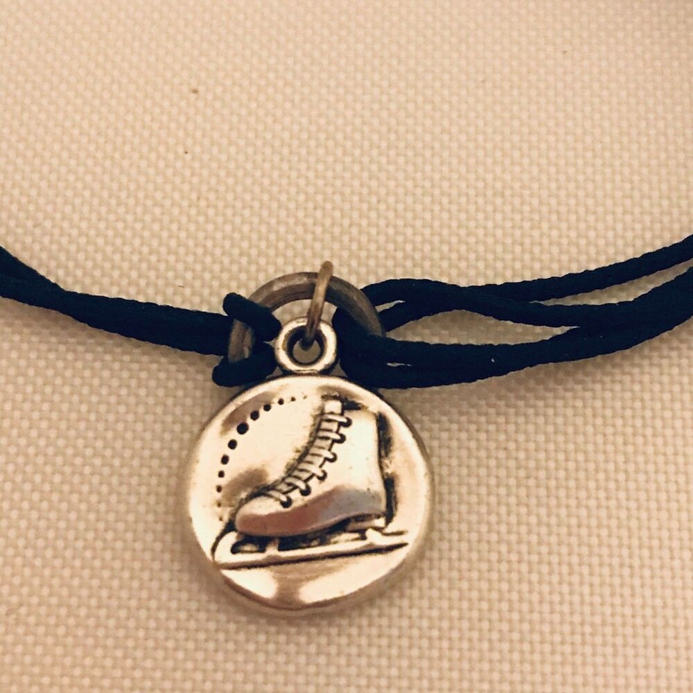 #9741 ALEX & ANI ICE SKATE ADJUSTABLE BRACELET ON BLACK CORD